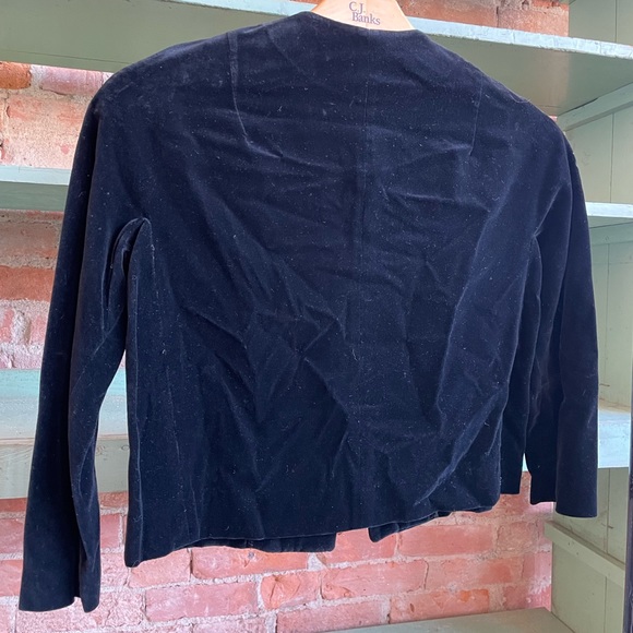 Vintage black velvet button up top - Picture 3 of 9